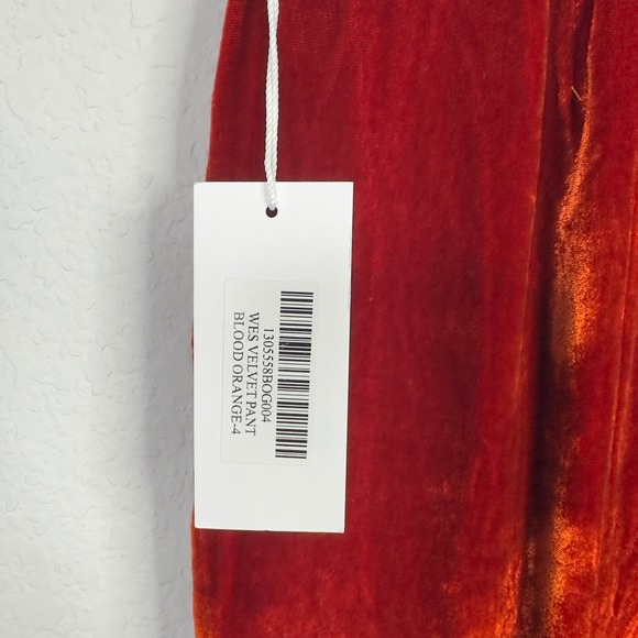 Reformation Wes Pants Set Women 4 Orange Silk Blend Velvet Wide Leg Holiday Luxe - Picture 10 of 15